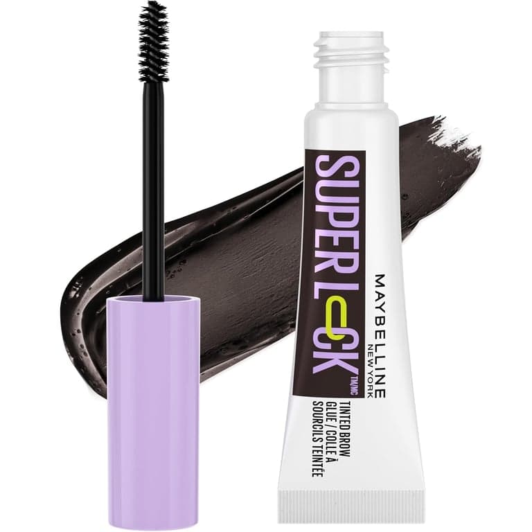 Maybelline Super Lock Brow Glue Gel para Cejas, Ligero para Cejas para hasta 24 Horas de Fijación, Transparente, 1 Unidad
