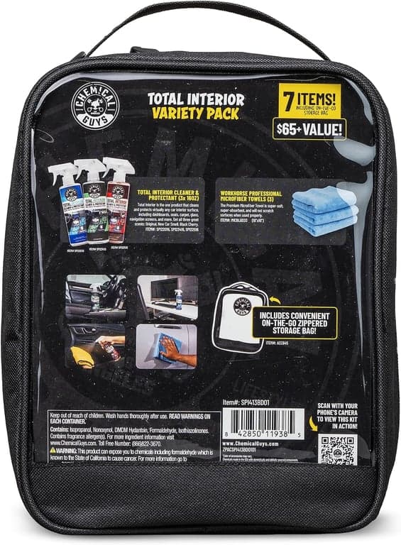Chemical Guys, Kit Surtido de Limpiador Total Interior, Auto Nuevo y Cereza Negra | Pruebe dos aromas en una caja, un spray de un solo paso para tableros, asientos, paneles de puertas y pantallas, en caja listo para regalar - imagen 2