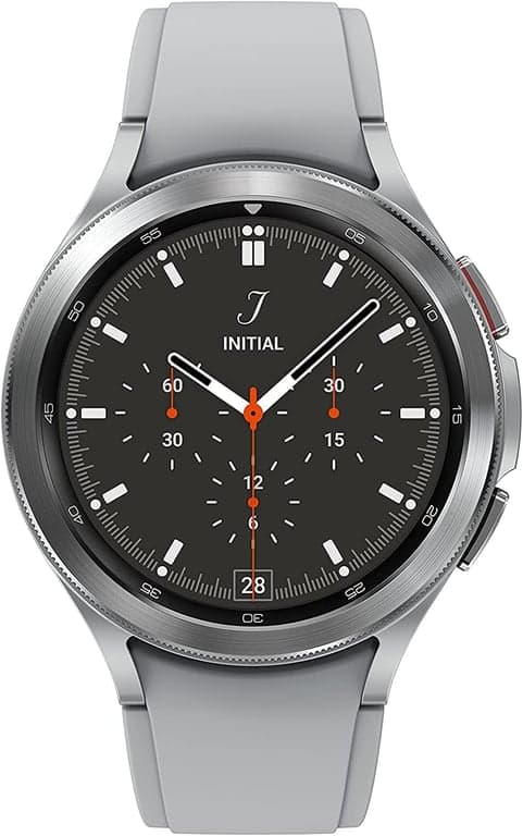 Samsung Electronics Galaxy Watch 4 Classic 46mm Smartwatch con Monitor ECG Rastreador para Salud Fitness Correr Ciclos de Sueño GPS Detección de Caídas Bluetooth Versión de EE. UU., Plateado (Renovado) - vista alternativa