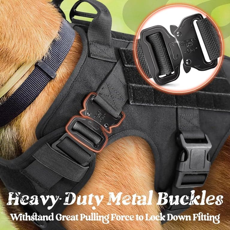 rabbitgoo Arnés táctico para perros grandes, chaleco militar resistente sin tirones - imagen 2