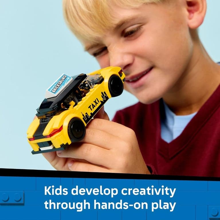 Juguete de construcción LEGO City Taxi Amarillo para Niños - Set de Juego de Simulación para y Niñas, Edades 5+ - Coche de con Minifiguras de Taxista y Turista - Idea de Regalo para Cumpleaños - 60487 - imagen 3