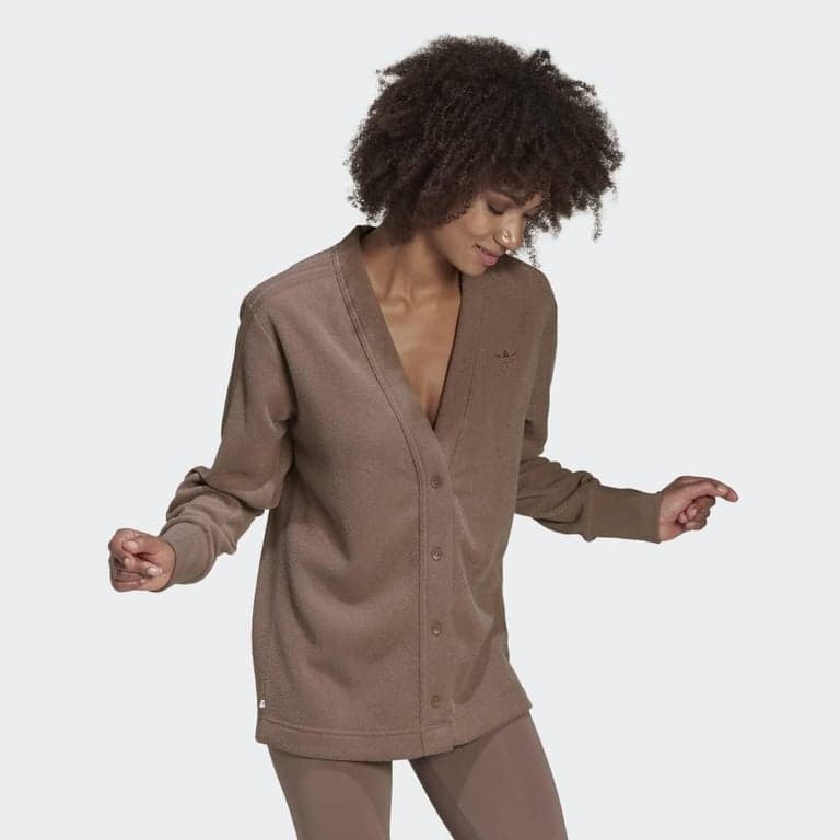 adidas Originals Womens Winterease Cardigan, Trace Brown - imagen 3