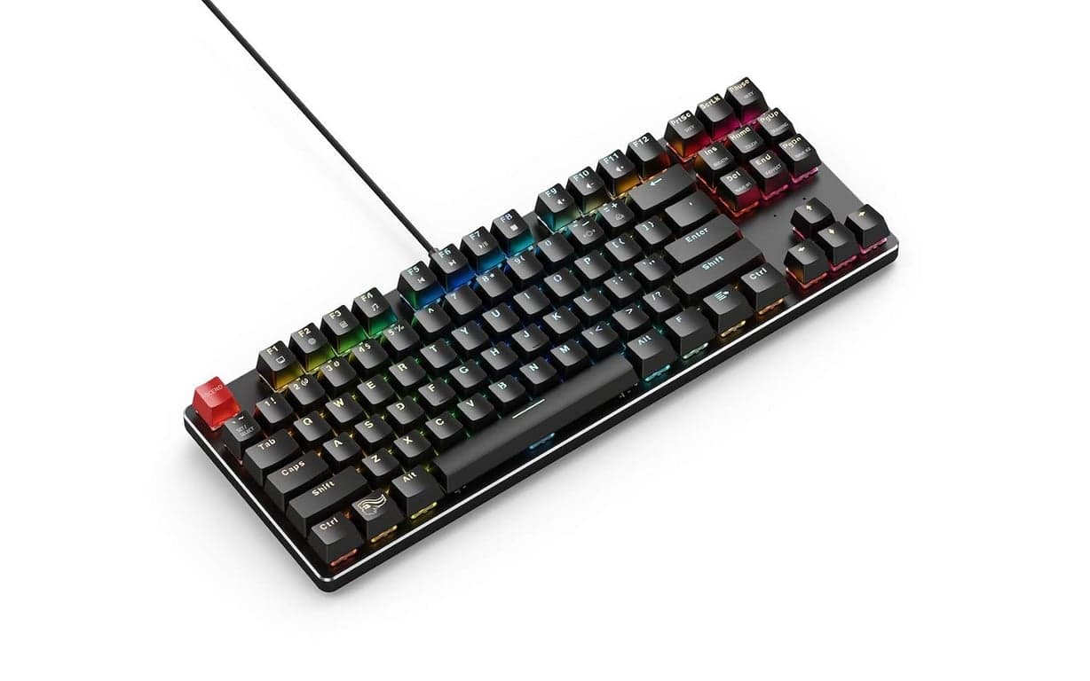 Teclado de juego personalizado GLORIOUS - GMMK 85% TKL - mecánico con cable USB C - Interruptores y teclas RGB intercambiables en caliente - Placa superior de metal negro - vista alternativa