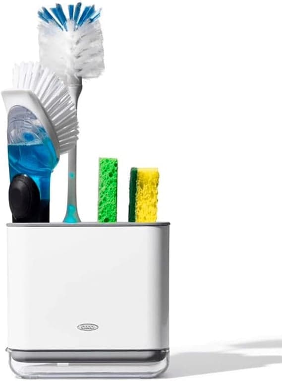 Organizador de fregadero de acero inoxidable OXO Good Grips y soporte para esponjas - imagen 5