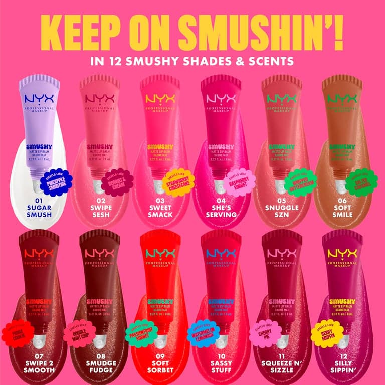 NYX PROFESSIONAL MAKEUP Smushy Matte Lip Balm, humectante labial con tinte y acabado mate suave - Snuggle SZN (Nude rosado) - imagen 6