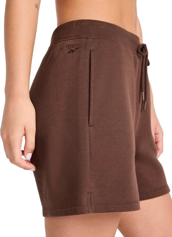 Short Reebok Campus de 4.5” para mujer, ajuste estándar, tela de mezcla de algodón y poliéster de peso medio - imagen 5