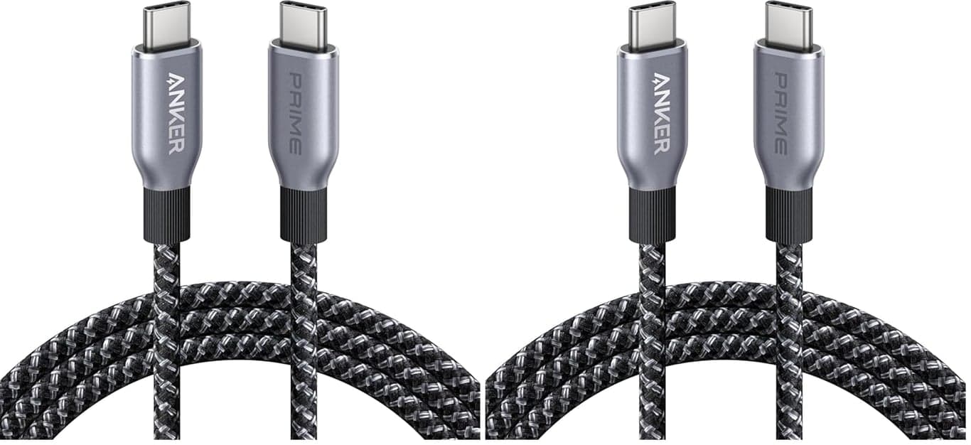 Cable Anker Prime USB C a C, cable de carga rápida de 240 W, nailon trenzado reciclado con durabilidad de flexión de 100 años para iPhone serie 17, MacBook, Galaxy S24 (6 FT) (Paquete de 2)