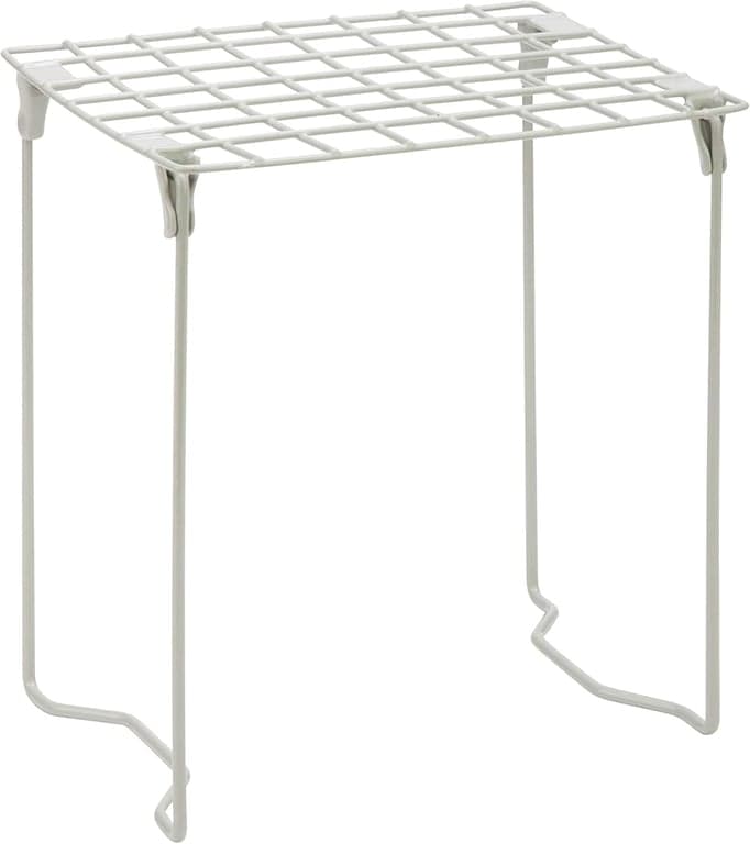 Honey-Can-Do Estante apilable de alambre de acero para casillero, organizador de almacenamiento de metal plateado, inserto de casillero escolar y de gimnasio de alta resistencia ajustable en altura, estantería utilitaria que ahorra espacio