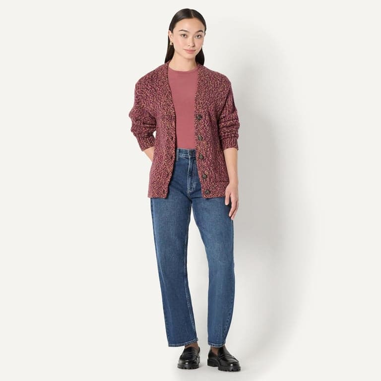 Cárdigan de mezcla de algodón grueso multicolor con botones y cuello en V profundo de corte extragrande para mujer Amazon Essentials - imagen 5