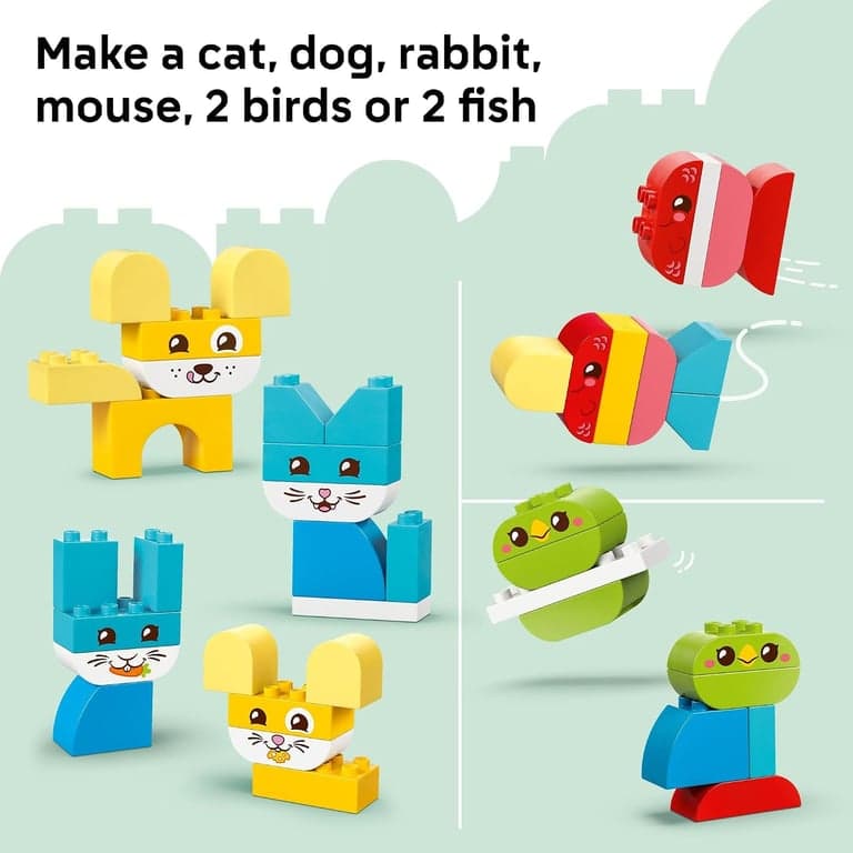 LEGO DUPLO Mis Primeros 3 en 1 Mascotas Creativas Adorables Juguete de Construcción para Niños Pequeños - Set de Juego de Simulación para y Niñas, Edades 1.5+ - de Aprendizaje y Educación para Preescolares - Idea de Regalo para Cumpleaños - 10477 - imagen 5