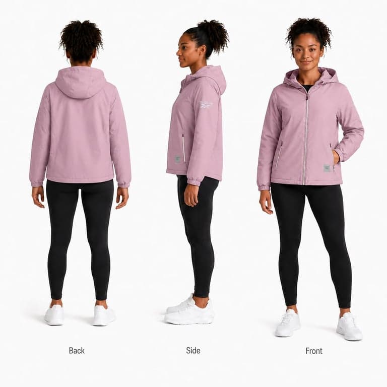 Reebok Womens Rain Jacket - Lightweight Full-Zip Coat with Hood & Pockets | Smooth Water-Resistant Woven Shell Blocks Wind & Drizzle, Breathable Layering for Commutes, Travel or Everyday Outdoor Wear - vista alternativa