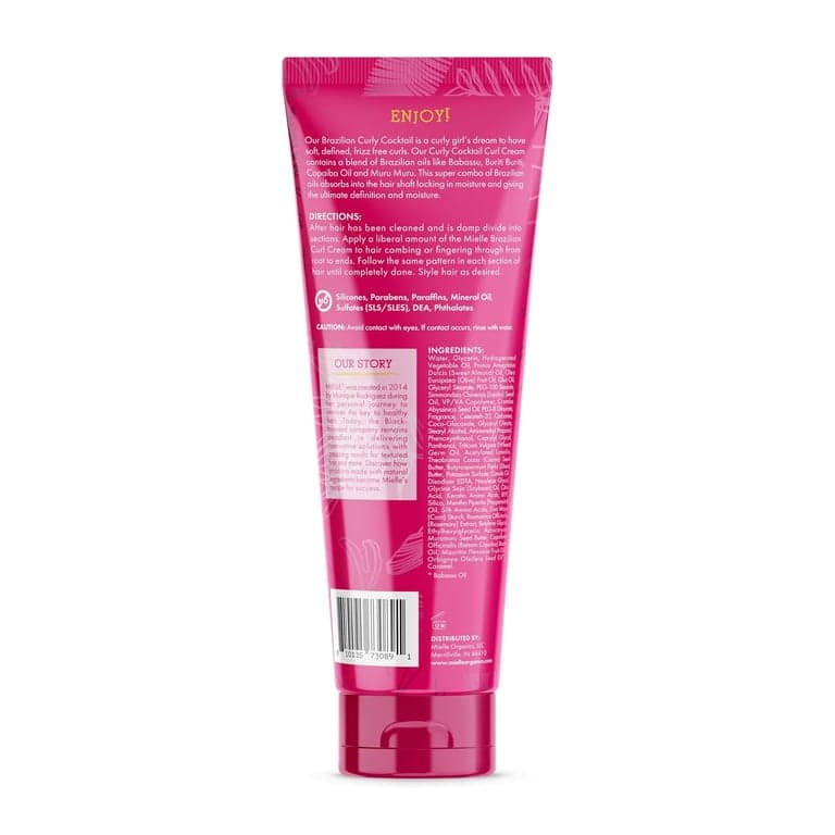 Mielle Organics Babassu & Mint Brazilian Curly Cocktail Curl Cream - Crema para Definir Rizos, para Peinar Cabello Texturizado - Retiene la Humedad, Aumenta la Definición y Suaviza el Texturizado, 7.5 Onzas - imagen 6