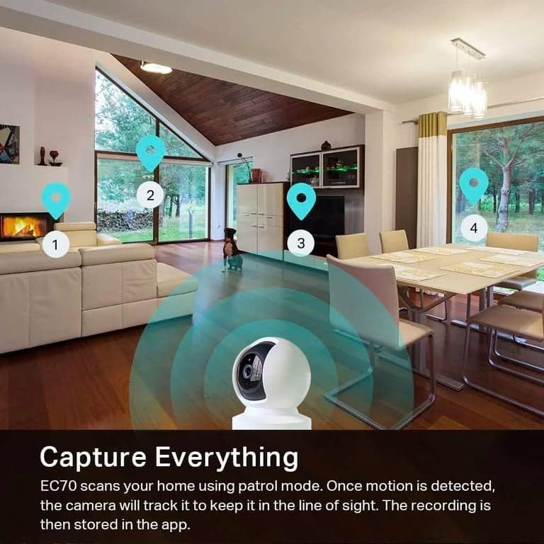 Kasa 1080p Cámara de Seguridad Interior con Giro/Inclinación con Cable, Monitor de Bebé y Mascota, EC70 - imagen 2
