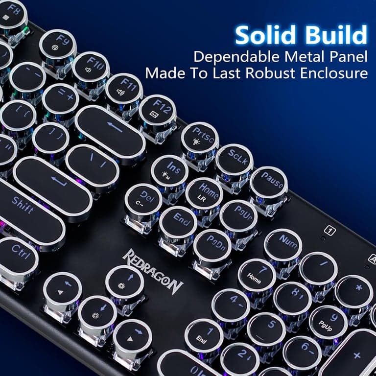 Teclado mecánico inalámbrico para juegos Redragon K710 estilo máquina de escribir, negro - imagen 5