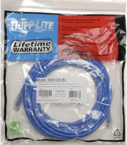 Cable de conexión Tripp Lite Cat6 Gigabit de conductor sólido sin enganches (RJ45 M/M) - Azul, 75 pies (N202-075-BL) - imagen 2