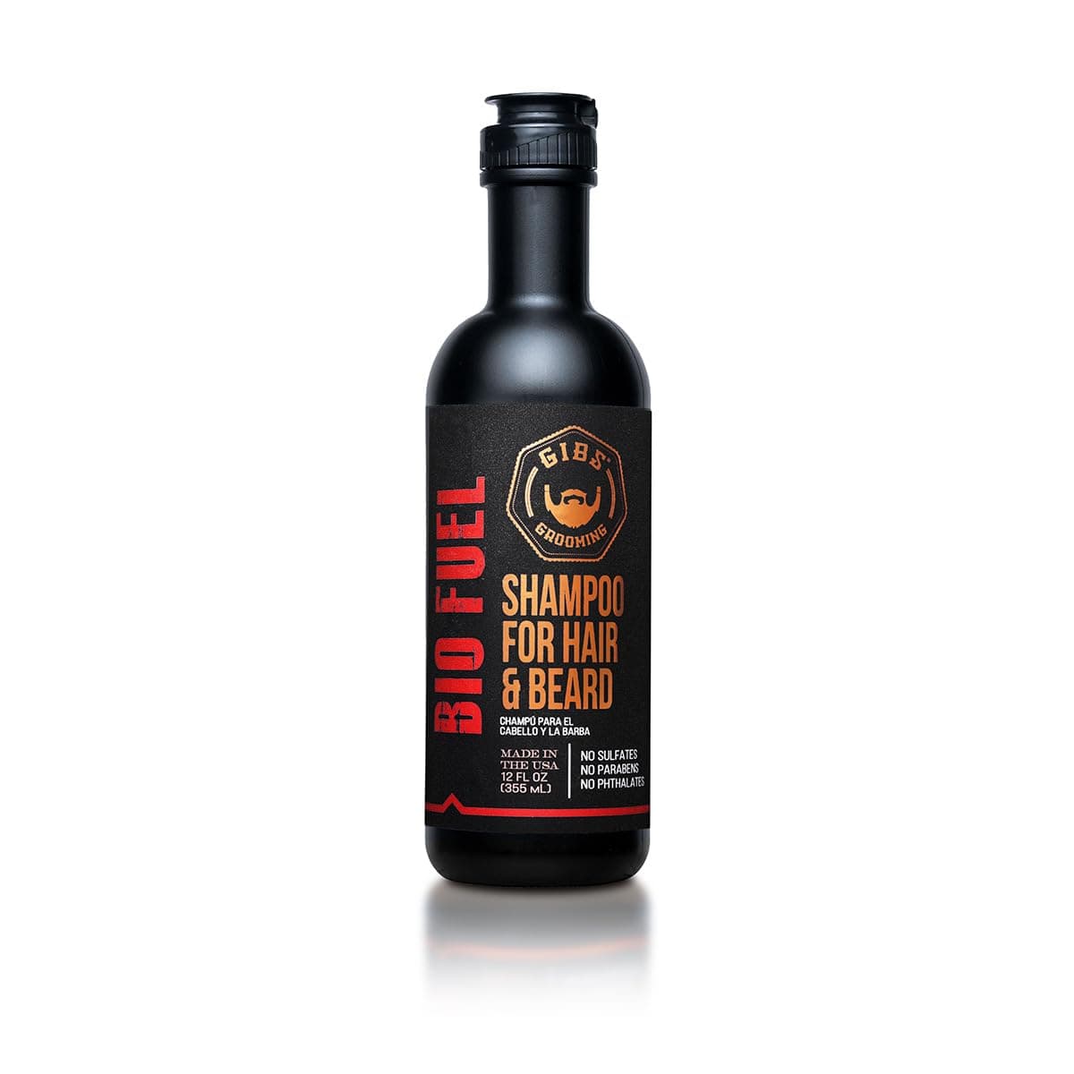 GIBS Bio Fuel Shampoo para Cabello y Barba, Hidratante y Nutritivo, 12 fl oz