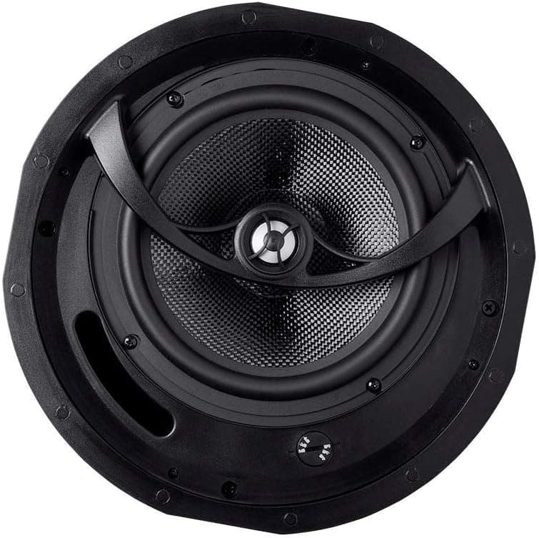 Monoprice Alpha Altavoces de Techo de 2 Vías - 6.5 Pulgadas (Par) Fibra de Carbono, Rejilla Magnética Pintable, Más Sonido con Menos Potencia, No Angulados, 8 Pulgadas, Negro - imagen 2