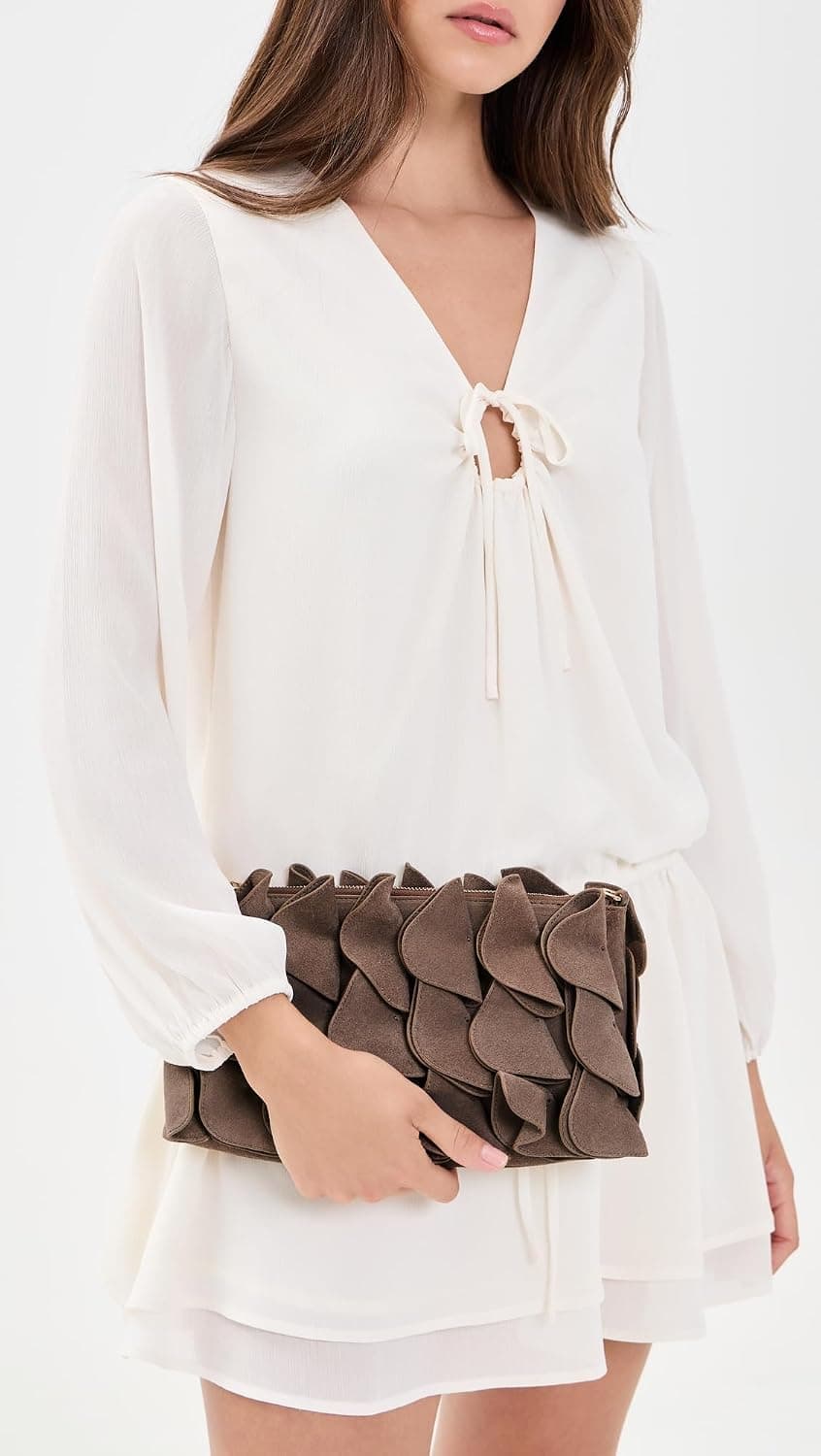 Bolso de mano de gamuza con flores para mujer FARM Rio - vista alternativa