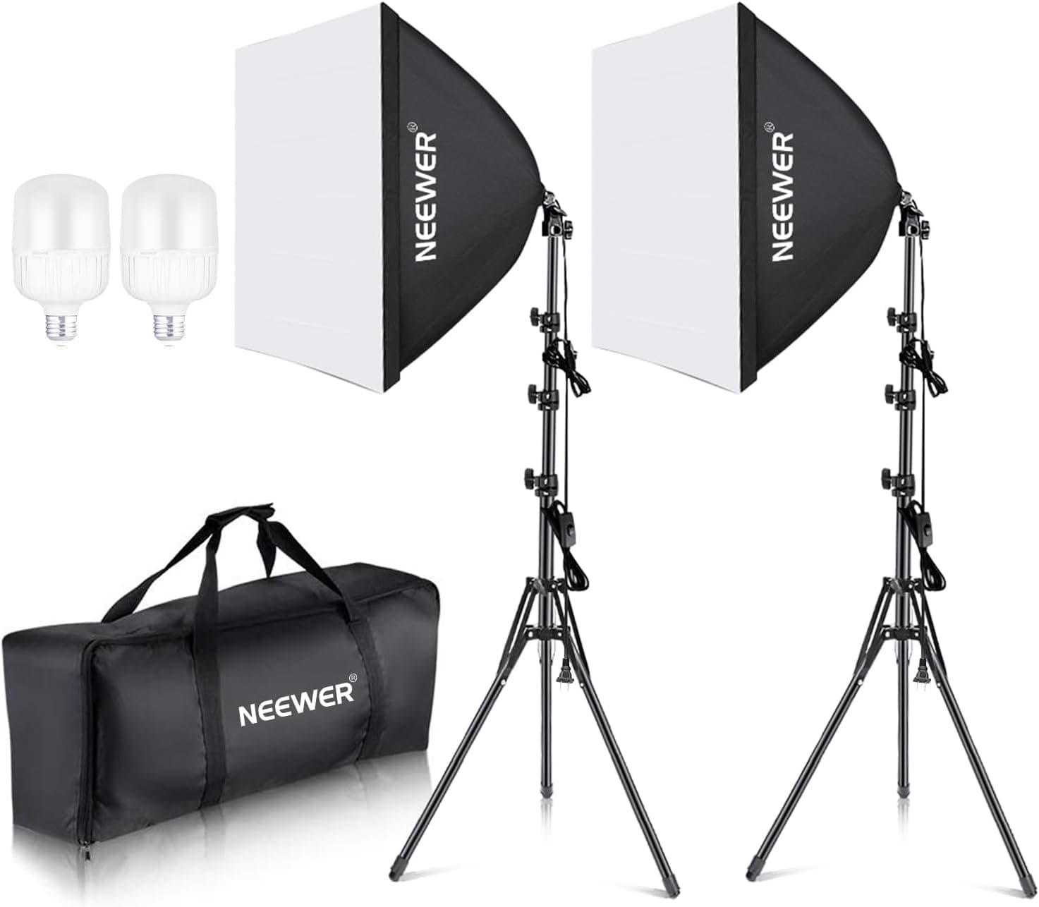 NEEWER Kit de Iluminación Softbox Equivalente a 700W, Paquete de 2, Equipo de Estudio Fotográfico