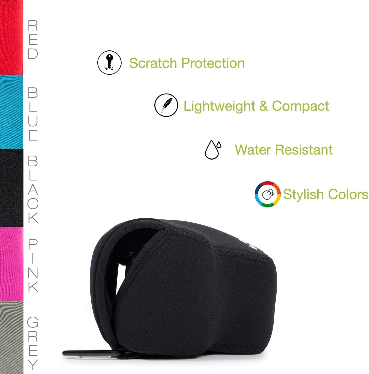 MegaGear ''Ultra Light'' Funda de Neopreno para Cámara con Mosquetón para Digital Panasonic Lumix DMC-FZ300 (Negro) (MG626), Cuero PU - imagen 5