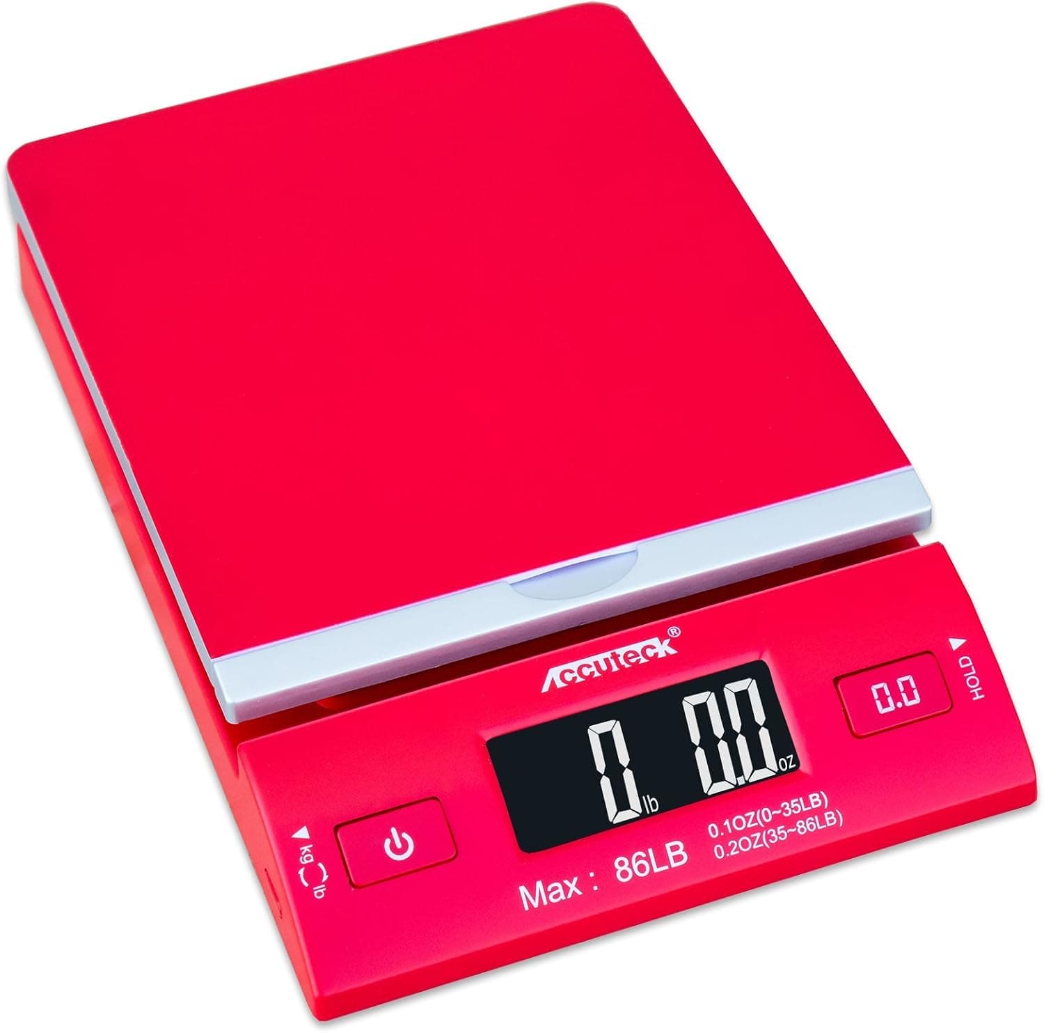 Accuteck DreamRed Báscula postal digital de 86 Lbs de envío con adaptador USB y CA, Edición limitada