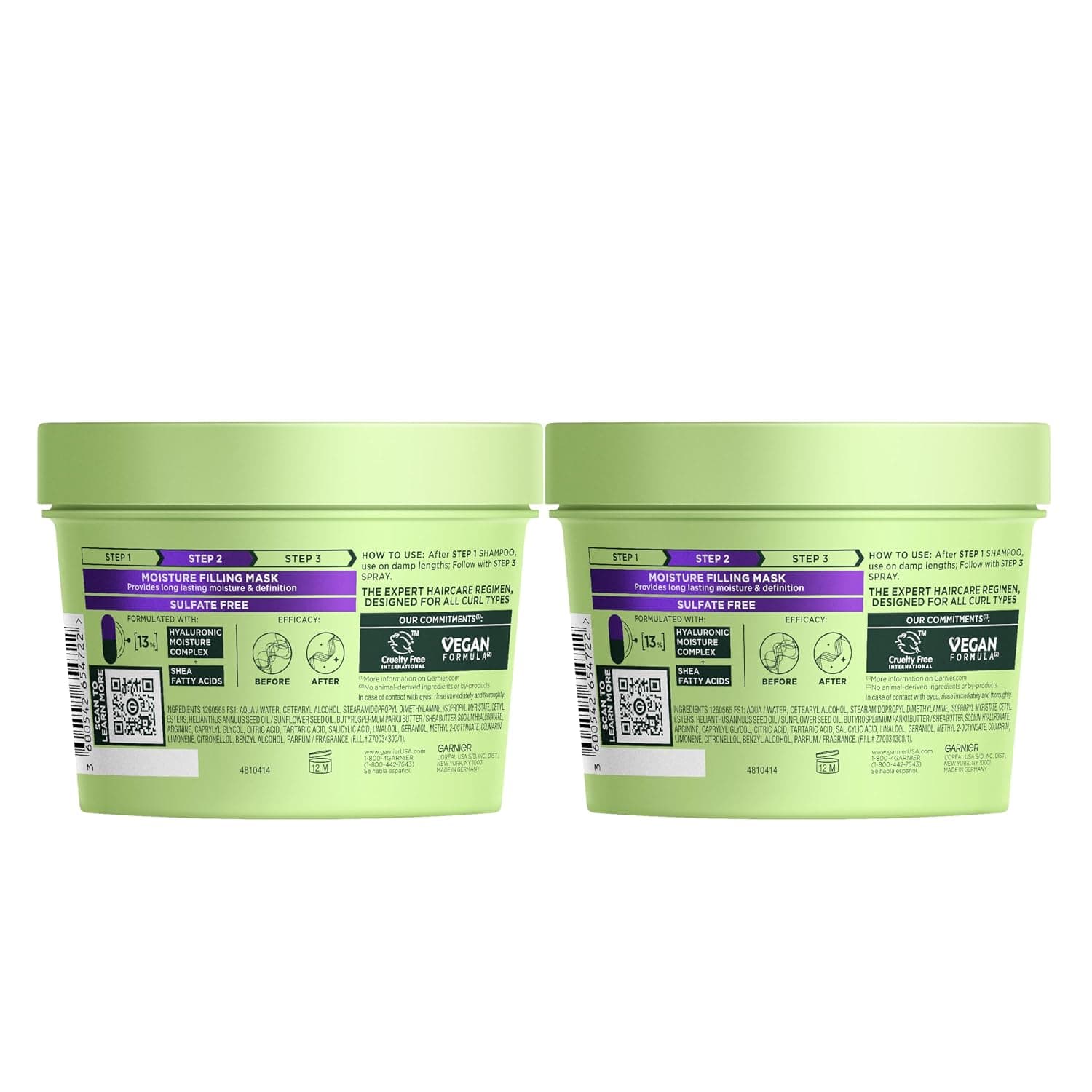 Garnier Fructis Method for Curls Mascarilla Capilar Rellenadora de Humedad para Cabello Rizado con hasta 13% de Complejo de Hialurónico, Diseñada y Probada para Rizos y Espirales 2C a 4C, 12.5 fl oz - imagen 9