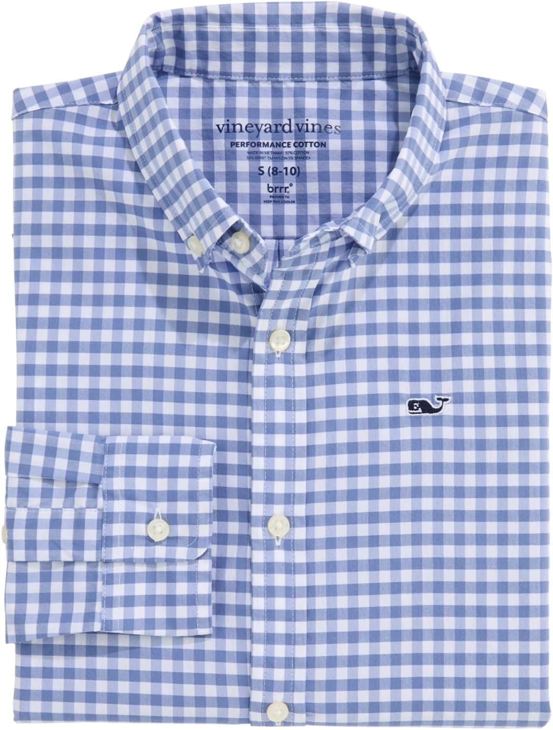 Camisa de algodón Skysail Gingham Performance para niños de vineyard vines
