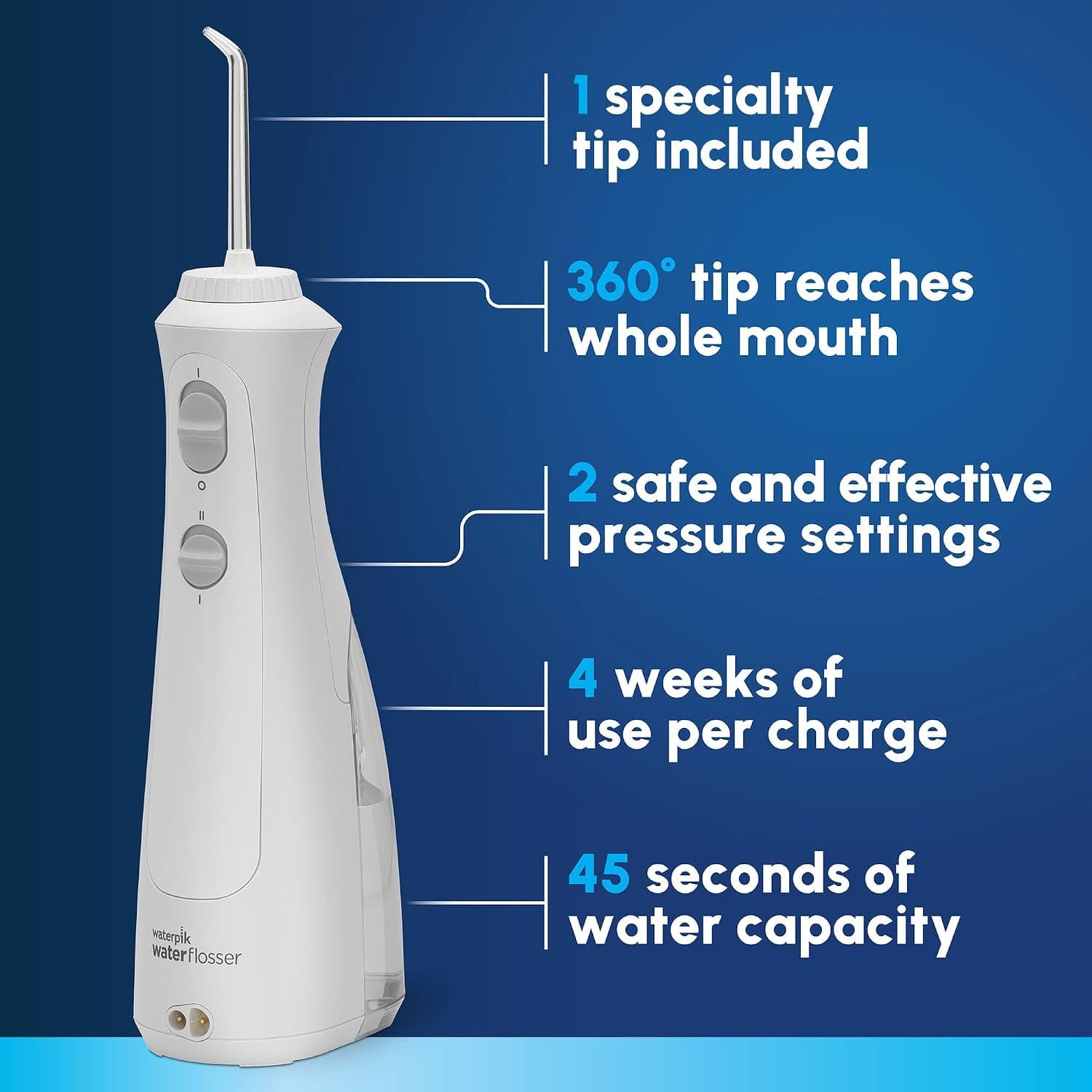 Waterpik Cordless Pearl y Sensonic Cepillo de Dientes Eléctrico Recargable y Combinación de Irrigador Bucal, Cuidado Dental Completo para Dientes, Encías, Frenillos y Viajes – Aceptado por la ADA, Blanco - vista alternativa