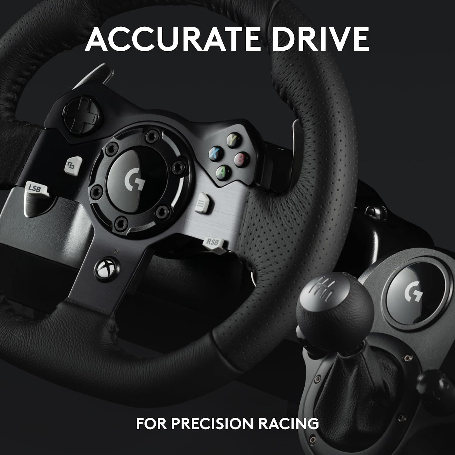 Volante y pedales Logitech G920 Driving Force con Feedback + palanca de cambios G - Xbox Series X|S, One y PC, Mac - Negro - imagen 2