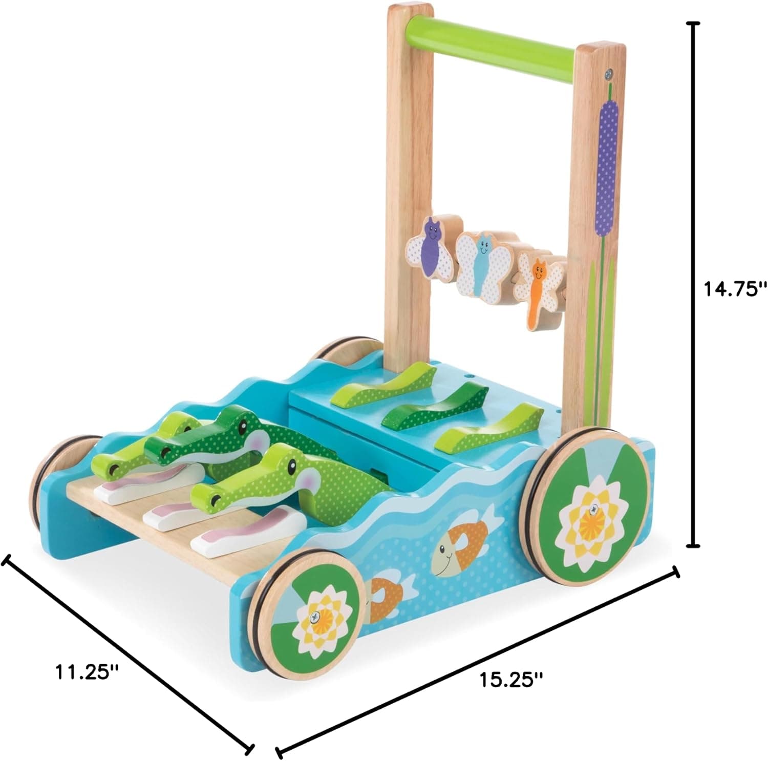 Melissa & Doug First Play Chomp and Clack Alligator Andador de Madera y Juguete de Empuje - imagen 9