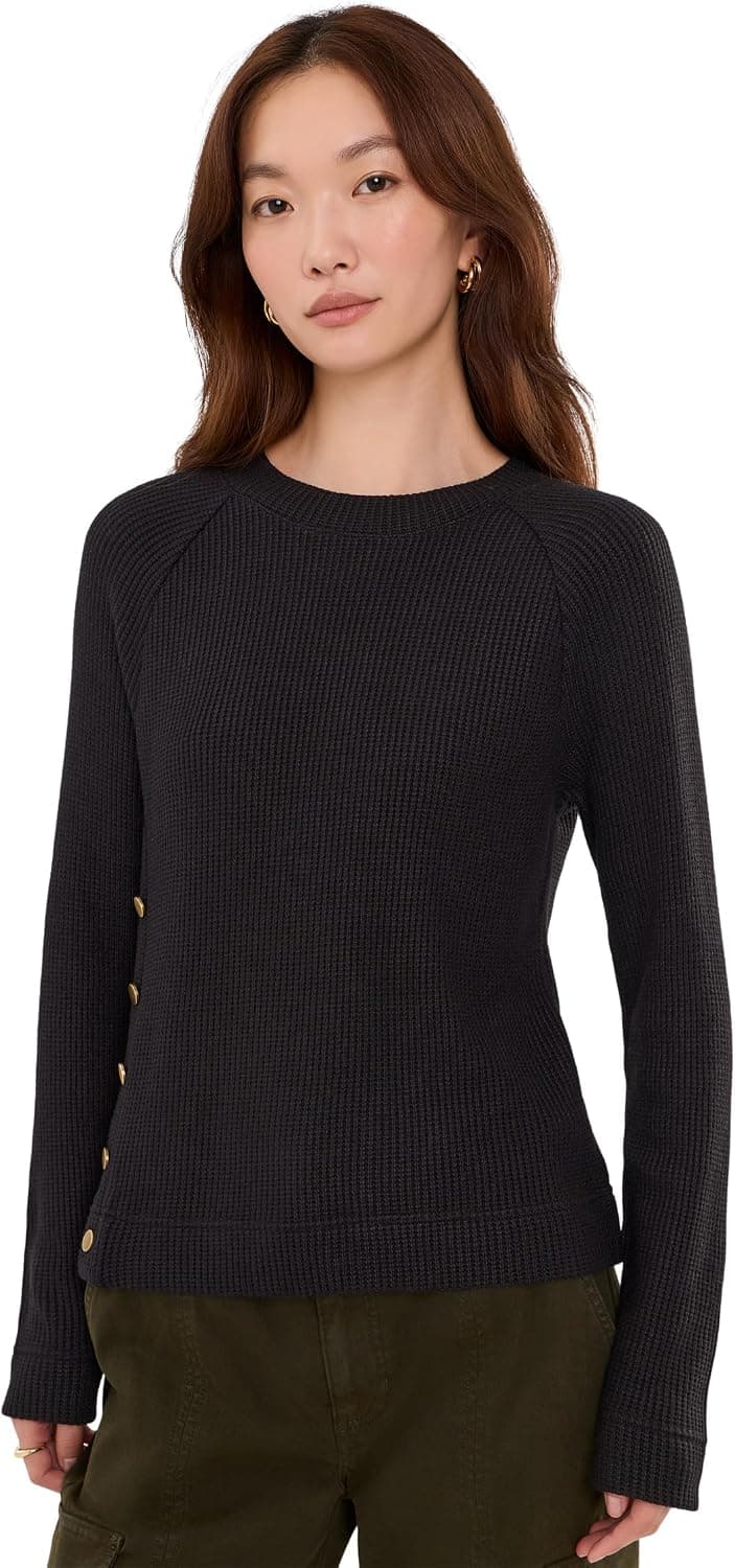 NIC+ZOE Petite Side Button Waffle Top