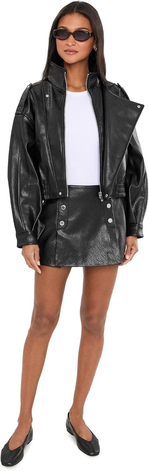 Chaqueta de cuero vegano Night Moves de Blank NYC - vista alternativa