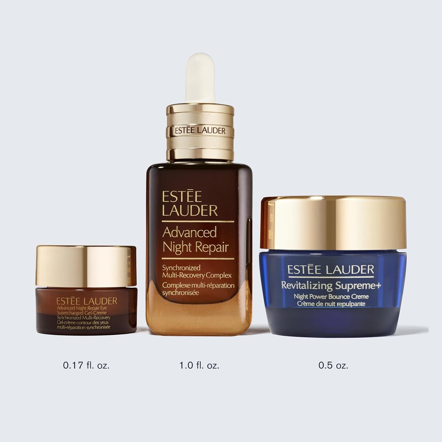 Estée Lauder Nighttime Experts 3-Piece Travel Size Skincare Gift Set | Repair + Bounce + Brighten | Includes Face Serum 1 Fl Oz, Eye Cream 0.17 Fl Oz + Moisturizer 0.5 Ounce - imagen 5