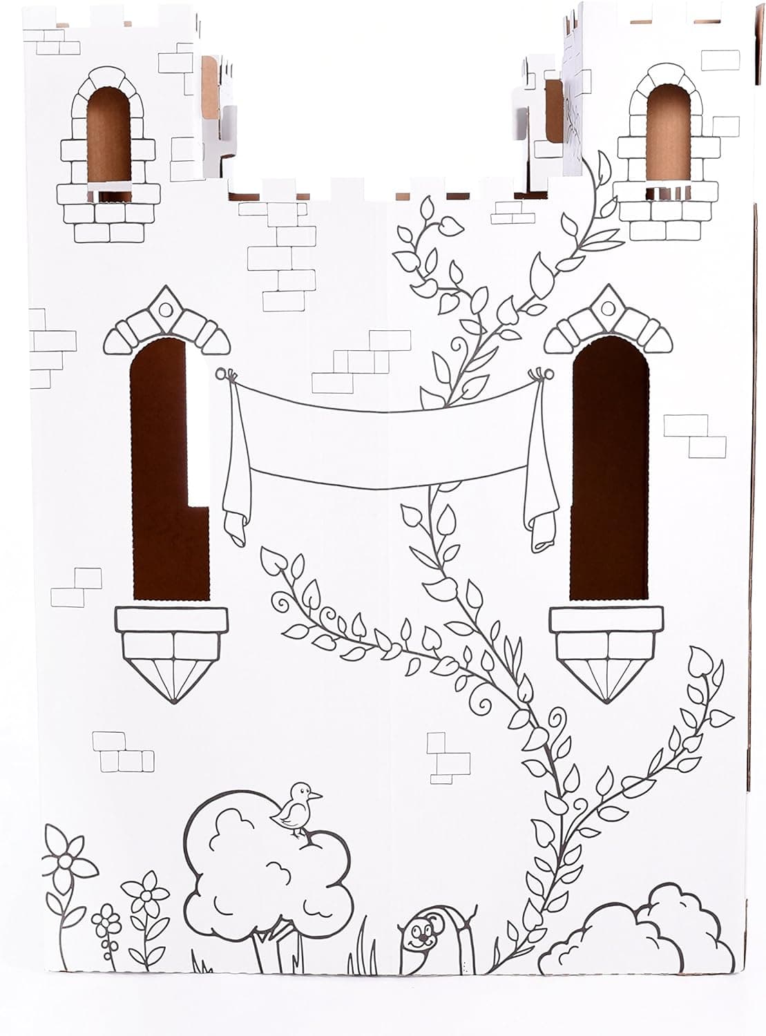 Castillo de cuento de hadas de cartón Easy Playhouse - Fuerte para que los niños coloreen y dibujen - imagen 2
