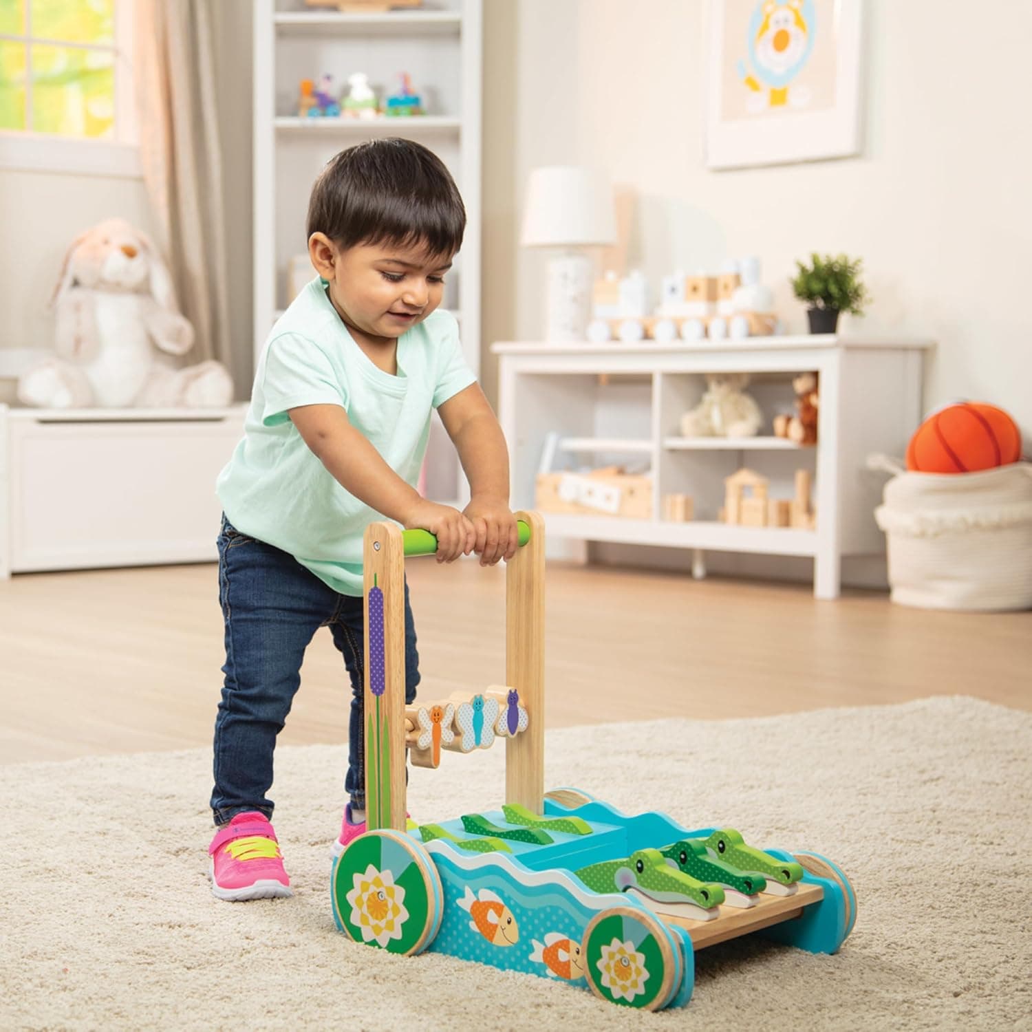 Melissa & Doug First Play Chomp and Clack Alligator Andador de Madera y Juguete de Empuje - imagen 2