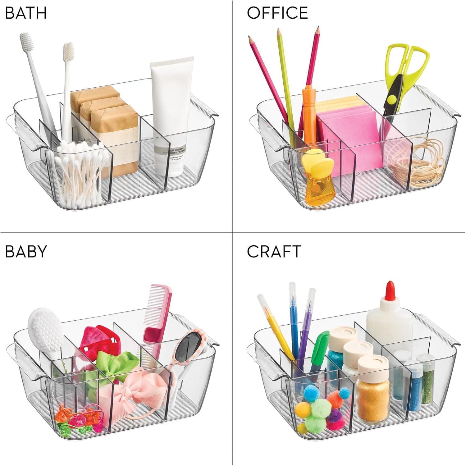 Organizador de maquillaje iDesign, juego de 2, transparente - imagen 6