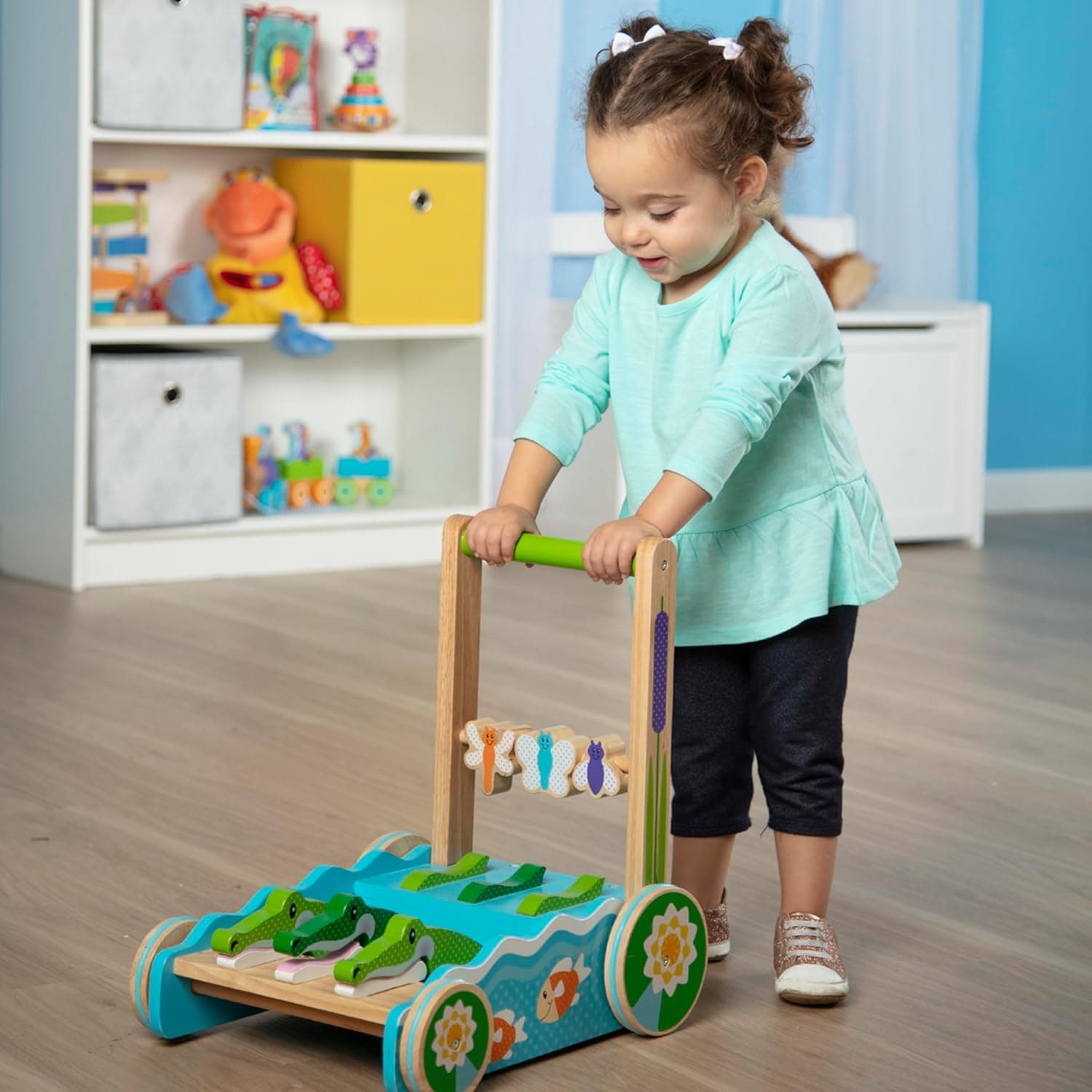 Melissa & Doug First Play Chomp and Clack Alligator Andador de Madera y Juguete de Empuje - imagen 8