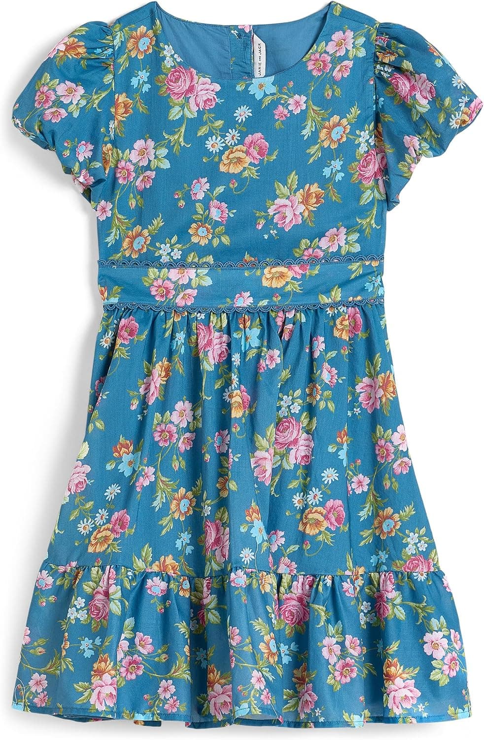 Vestido floral azul Janie and Jack (niño pequeño/niño/niño grande)