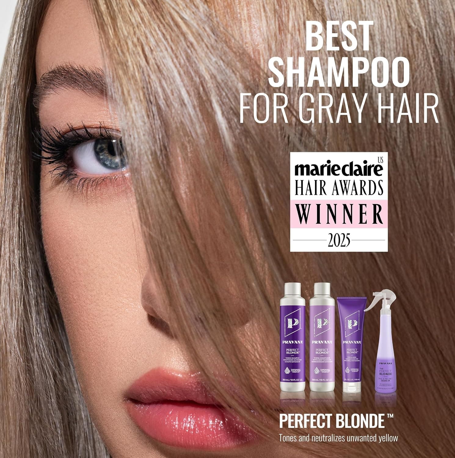 PRAVANA The Perfect Blonde Acondicionador Tonalizante Morado | Neutraliza Tonos Amarillos y Cobrizos | Para Cabello Teñido | Chromasilk Mejora el Brillo y la Protección | Vegano, Libre de Crueldad | de Parabenos y Sulfatos - vista alternativa