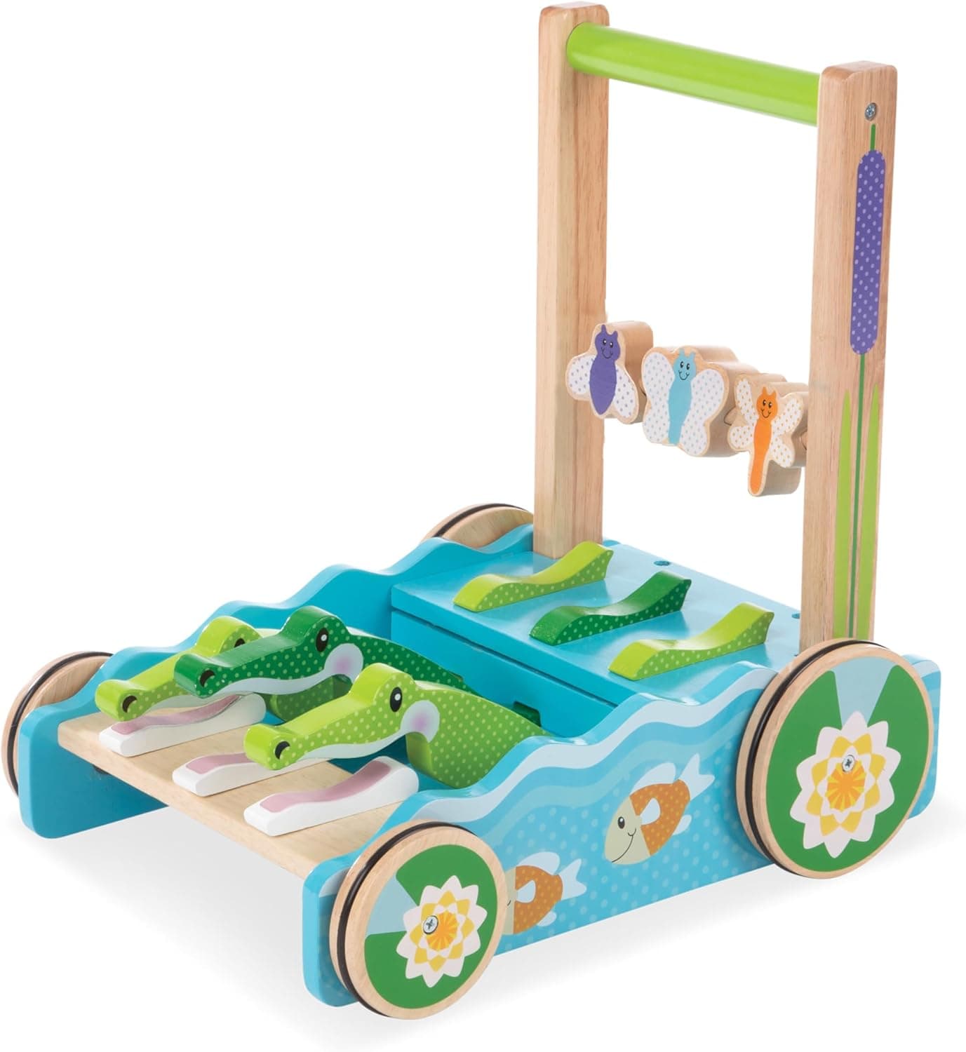 Melissa & Doug First Play Chomp and Clack Alligator Andador de Madera y Juguete de Empuje
